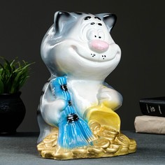 Копилка "Кот с веником" 14х15х23см Bazar