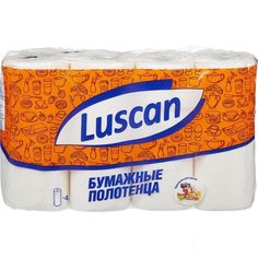 Полотенца бумажные 2-слойные Luscan рулонные 4 рул/уп 6 уп
