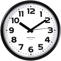 Часы настенные аналоговые Troyka 91900945, черная рамка, 23x23x3.5см, 9шт.