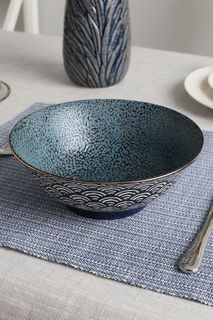 Пиала Kitchen Craft MKSATBOWL15, 21 см, синий/принт