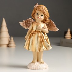 Фигурка 9498887 Девочка-ангел в золотом платье 5,5х11,5х18 см No Brand