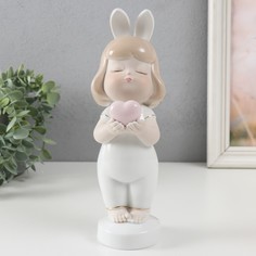 Статуэтка 9656390 Малышка с ушками зайчика, с сердечком 7,5х8х24 см No Brand