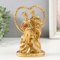 Статуэтка 9889762 Жених и невеста у сердца золото 9,5х5,3х16 см No Brand