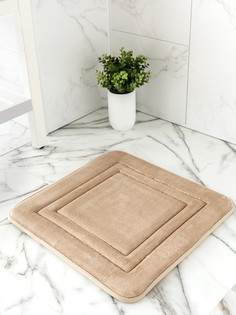 Коврик для туалета DeNASTIA Soft Collection 50x50см, мемори, бежевый M111284