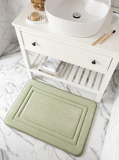 Коврик для ванной DeNASTIA Soft Collection 55x80см, мемори, оливковый M111279
