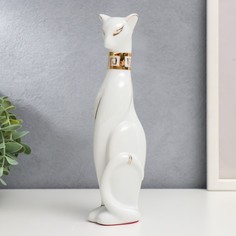 Сувенир керамика Кошка египетская, белая 23x5,5x6 см No Brand
