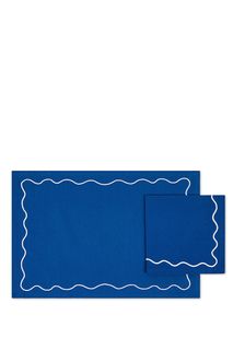 Набор коврик настольный и салфетка COINCASA 7364341, 35x50; 42x42 см, синий