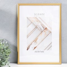 Фоторамка пластик МИРАМ 29,7х42 см, золото (пластиковый экран) Fotografia