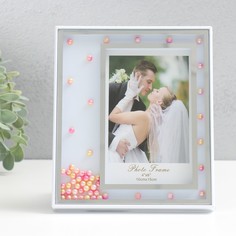 Фоторамка 9713731 Розовые бусины в стекле серебро 15х17,5 см Bazar