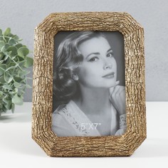 Фоторамка 9687544 Кора дерева скошенные углы золото 16х22 см Bazar