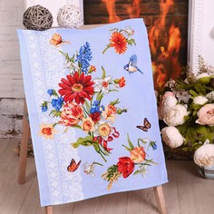 Полотенце 45х60 см, Цветы для любимых (рис.1), вафля, 170 гр/м2, хлопок 100% Domo Vita