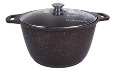 Кастрюля 6 л KUKMARA, кмк62-1а, алюминий, кофейный мрамор
