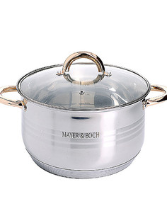 Кастрюля с крышкой индукция Mayer&Boch стальная 6,3л 24038