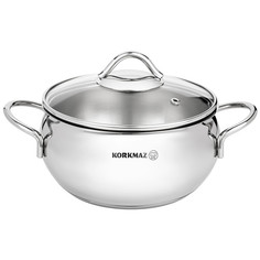 Кастрюля нержавеющая 2,5 л с крышкой KORKMAZ Tombic 902-009