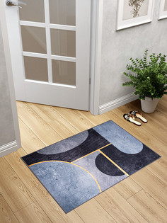 Коврик придверный LUCKY 60x90см, чёрный/синий M111235