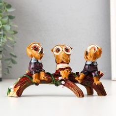 Фигурка 9902937 Три филина на ветви 18,6х7х10 см No Brand