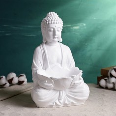 Подставка для мелочей "Будда с лотосом" белая, 19х17х32 Хорошие сувениры