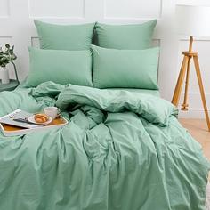 Простыня на резинке Цвет эмоций поплин Шалфей Традиция