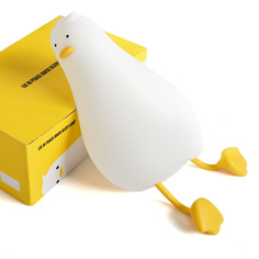 Ночник детский для сна уточка/ Силиконовый светильник настольный - подставка под смартфон Samutory