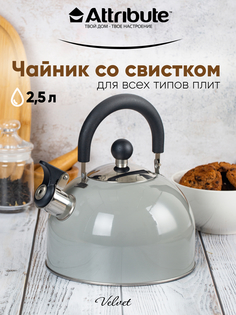 Чайник со свистком Attribute для плиты 2.5 л серый