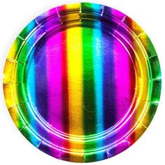 Тарелки бумажные одноразовые Волна веселья Радужный Голография 23 см, 6 шт