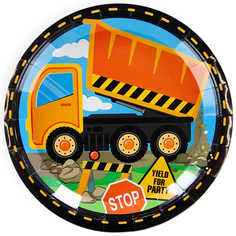 Тарелки бумажные одноразовые Волна веселья Детская спецтехника, 6 шт