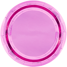 Тарелки бумажные одноразовые Волна веселья Розовый металлик 23 см, 6 шт