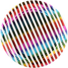 Тарелки бумажные одноразовые Волна веселья Радужные полосы, 6 шт