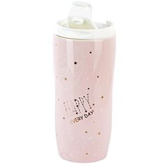 Кружка с крышкой Nouvelle Spase 450 мл, фарфор, розовая