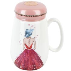 Кружка с крышкой Nouvelle Lady 500 мл, фарфор