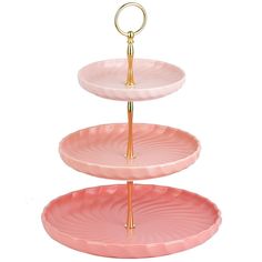 Фруктовница 3х ярусная Nouvelle Fresh Taste. Pink 26, 20.5, 15 см, высота 34 см, фарфор