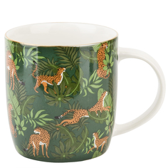 Кружка Nouvelle Леопард 350 мл, фарфор, золотой ободок