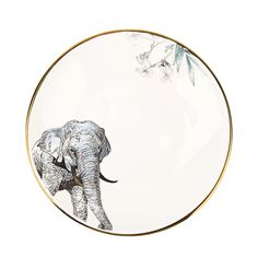 Тарелка Nouvelle Саванна Слон 20х20х4 см, с элементами золота, фарфор