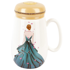 Кружка с крышкой Nouvelle Lady 500 мл, фарфор