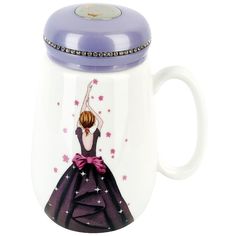 Кружка с крышкой Nouvelle Lady 500 мл, фарфор