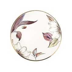 Тарелка Nouvelle Олеандр 18х18х3.5 см, с элементами золота, фарфор