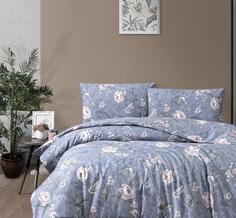 Комплект постельного белья DO&CO ранфорс светло-синий 1.5 спальный