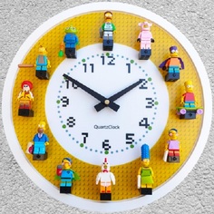 Часы настенные simpsons в стиле lego No Brand