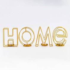 Подсвечник металлический настольный Home 13.5х42 см золото No Brand