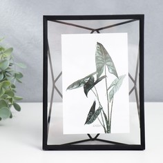 Фоторамка металл на 1 фото 10х15 см "Лофт. 3D Линии" чёрная 20х15х6 см Keep Memories