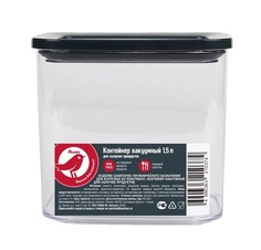 Контейнер для сыпучих продуктов АШАН Красная птица вакуумный 1,5 л