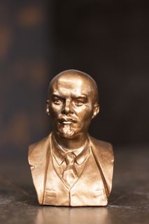 Статуэтка Бюст В.И. Ленин фигурка Вождя SntArt 11 см гипсовая цвет бронзовый No Brand