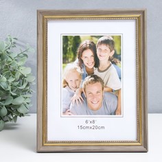 Фоторамка пластик 15х20 см "Эко-стиль с золотой рамкой" 23х18 см Remeco Collection