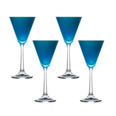 Бокалы для мартини Crystalex Пралине голубые 90 мл 4 шт