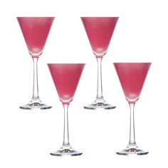 Бокалы для мартини Crystalex Пралине розовые 90 мл 4 шт