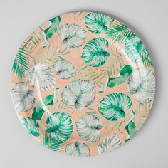 Тарелка одноразовая «Тропики», крафтовая, однослойная, 18 см(10 шт.) Страна Карнавалия