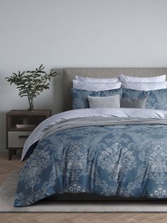 Комплект постельного белья бязь "Lira, синий"; 2.0 евро простыня наволочки 50 х 70 Guten Morgen