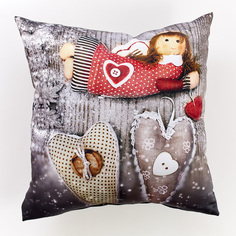 Сирень ПШСТ012-05882 Подушка декоративная "Ангелочек с сердцем" 40*40 см БОПП пакет