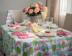 Набор кухонный Guten Morgen розовый скатерть салфетки 140х150 см 40х40 см 4 шт