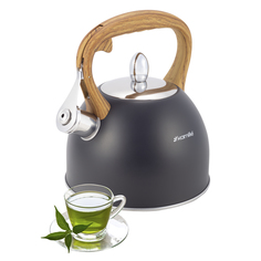 Чайник 2,5 л. из нержавеющей стали со свистком Kamille KM-1096 (черный матовый)